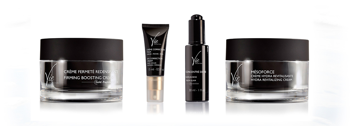Each person's skin is unique and expresses symptoms of aging differently. Over time, skin can appear “creased”. Deep wrinkles settle in, the face contour sags, dark spots form, and localized changes can be seen on the figure. Vie Collection products offers targeted products with precise solutions.
